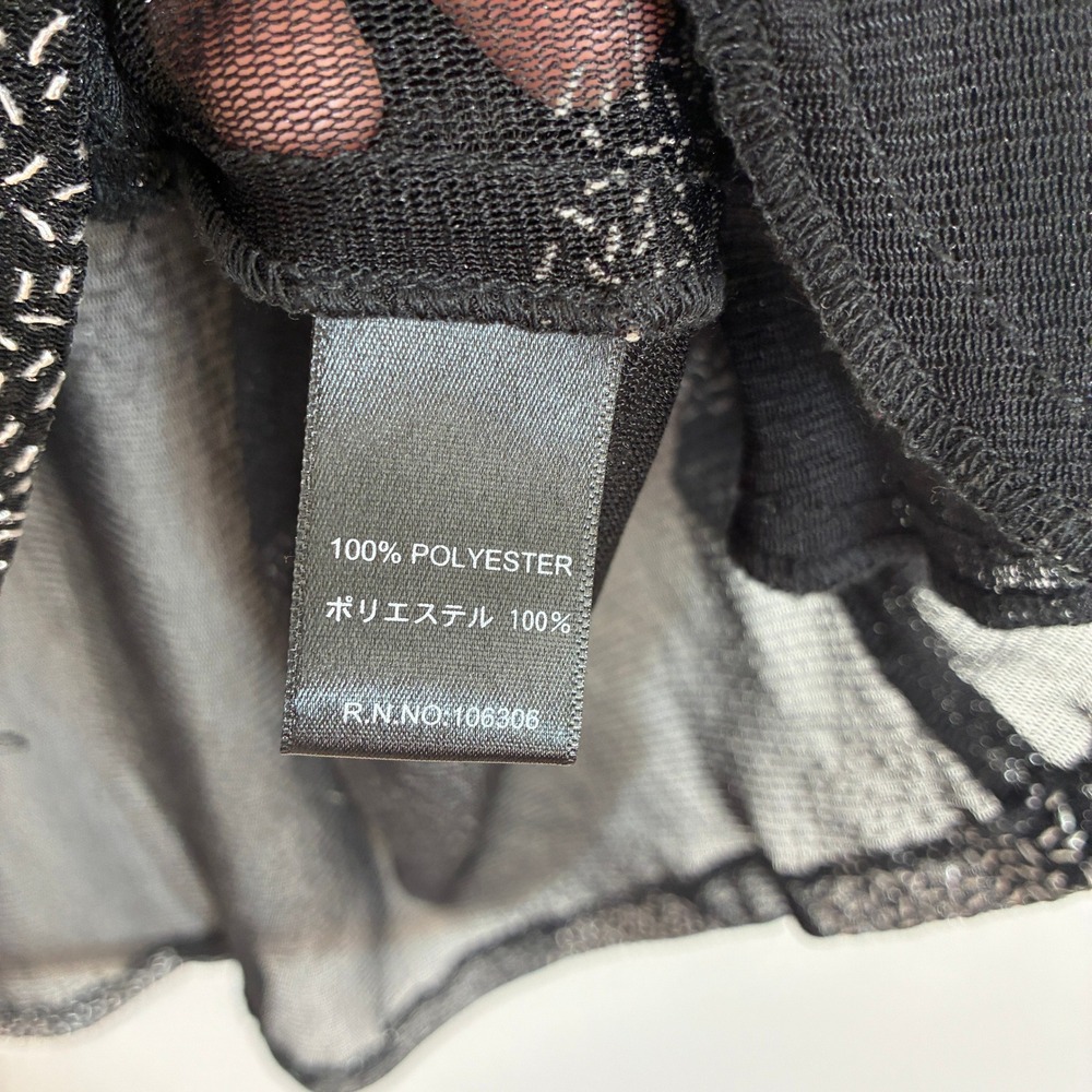 Berek Sheer Top Womens L Black Mesh Button Down Silver Polka Dot Top Fancy Event - Picture 11 of 11